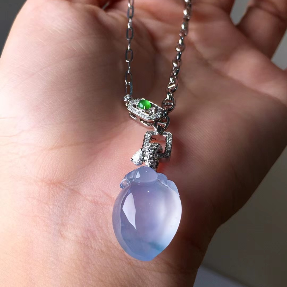 Purple Glassy Jadeite Choker Necklace view 1