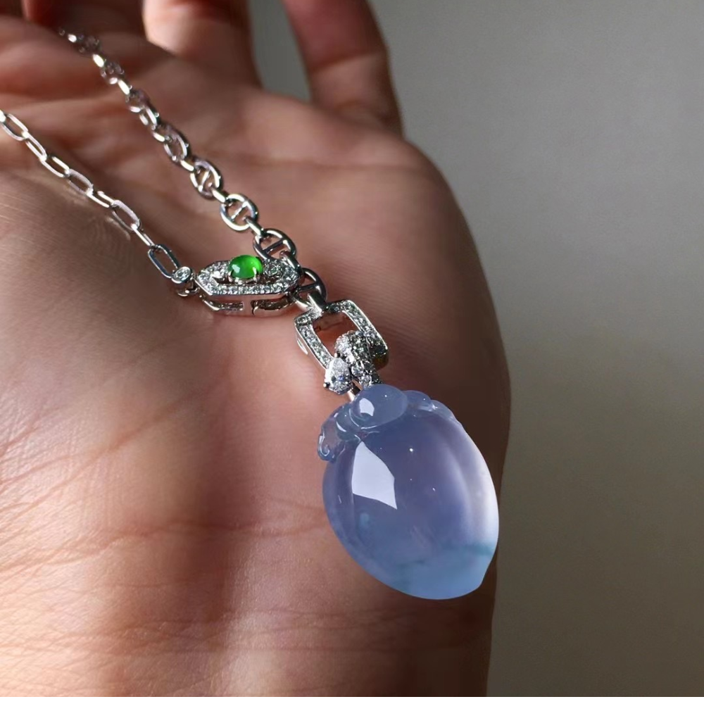 Purple Glassy Jadeite Choker Necklace view 2