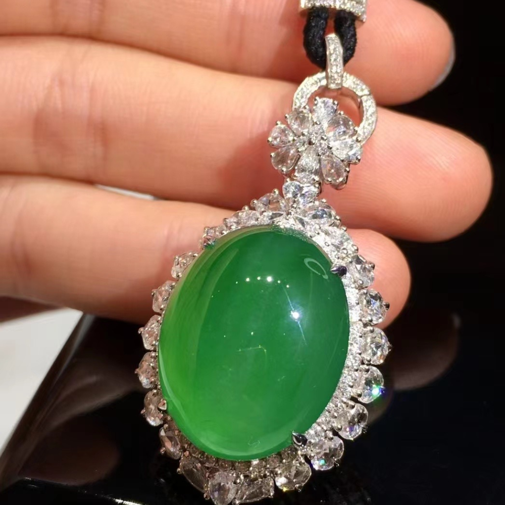 Timeless Green Jadeite Pigeon Egg Pendant
