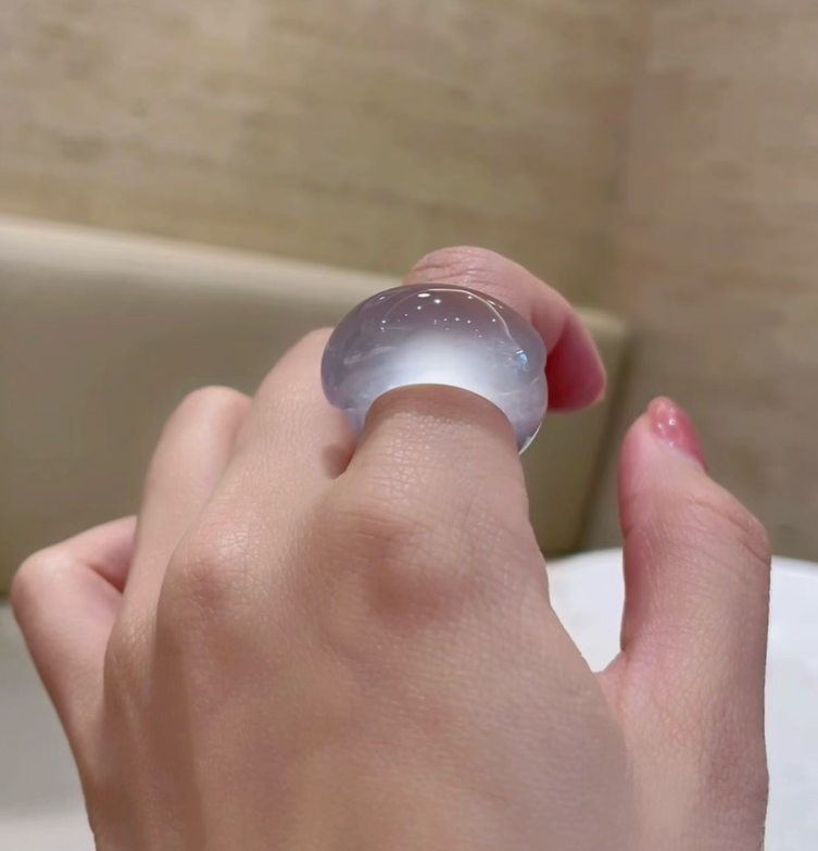 Icy Watery Jadeite Band Ring view 2