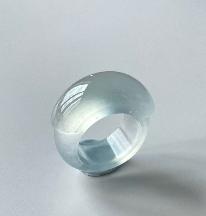 Icy Watery Jadeite Band Ring view 3