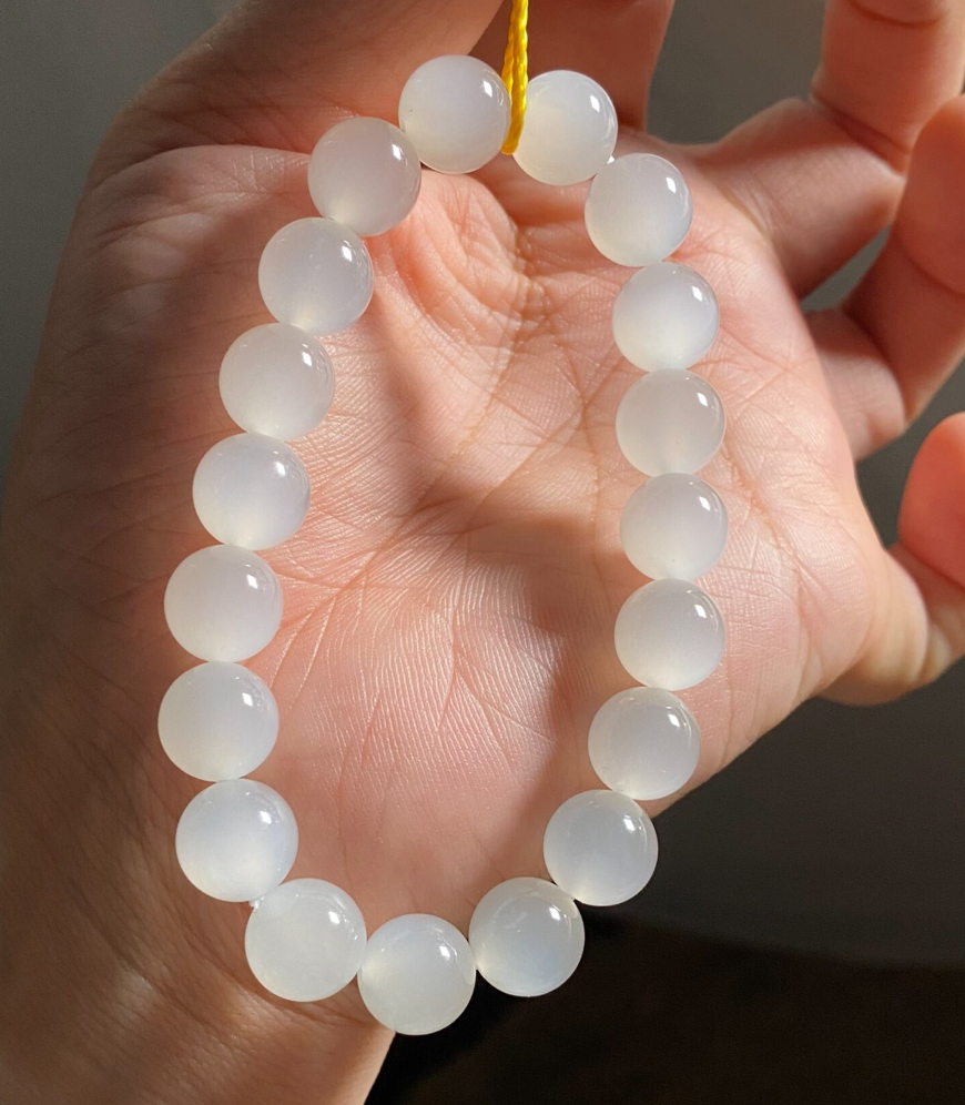 Icy Nephrite Harmony Bead Bracelet (11mm) view 2