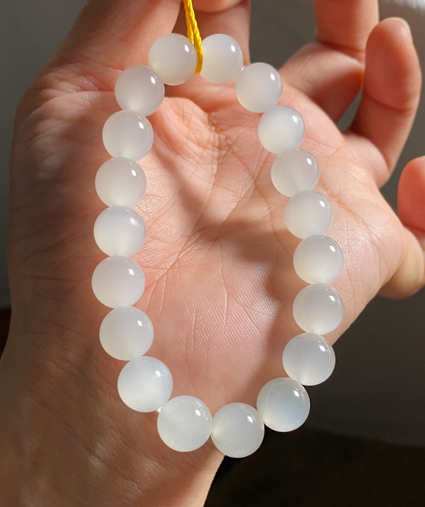 Icy Nephrite Harmony Bead Bracelet (11mm) view 3