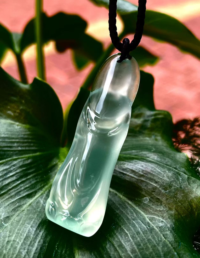 High Icy Jadeite Guanyin Pendant view 4
