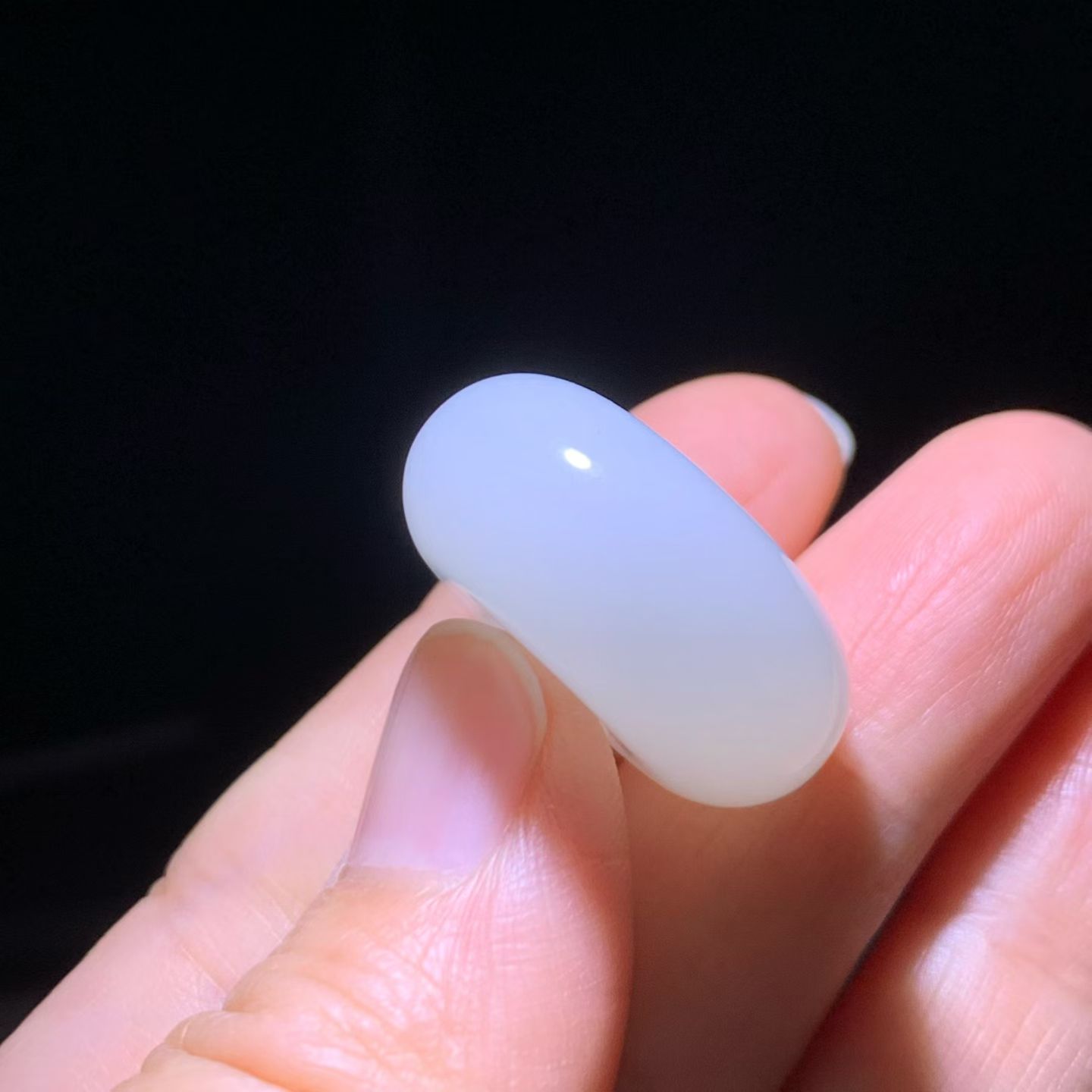 Classic White Nephrite Jade Ping An Kou Pendant view 4