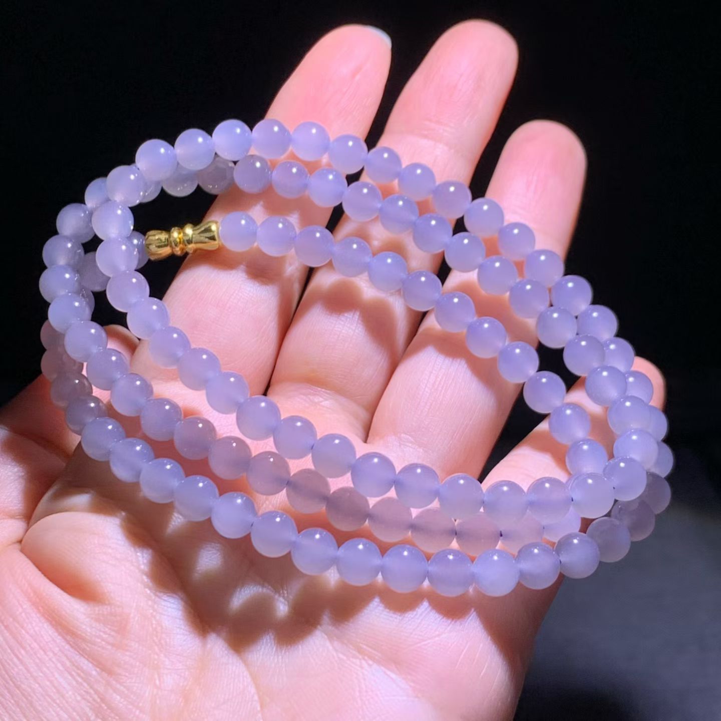 Yanzi (Smoky Lavender) Qinghai Nephrite Jade 108-Bead Necklace (6mm)