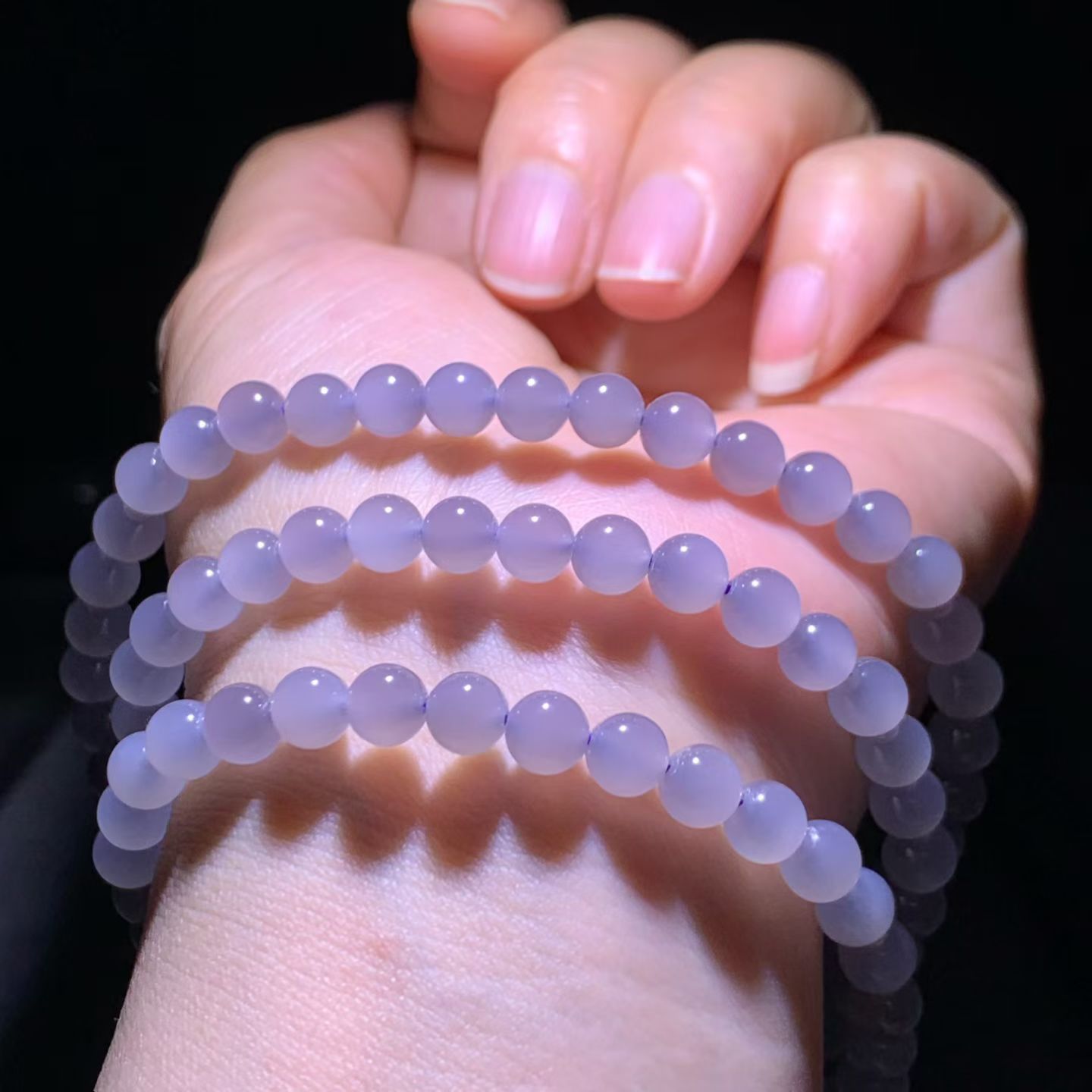 Yanzi (Smoky Lavender) Qinghai Nephrite Jade 108-Bead Necklace (6mm) view 1