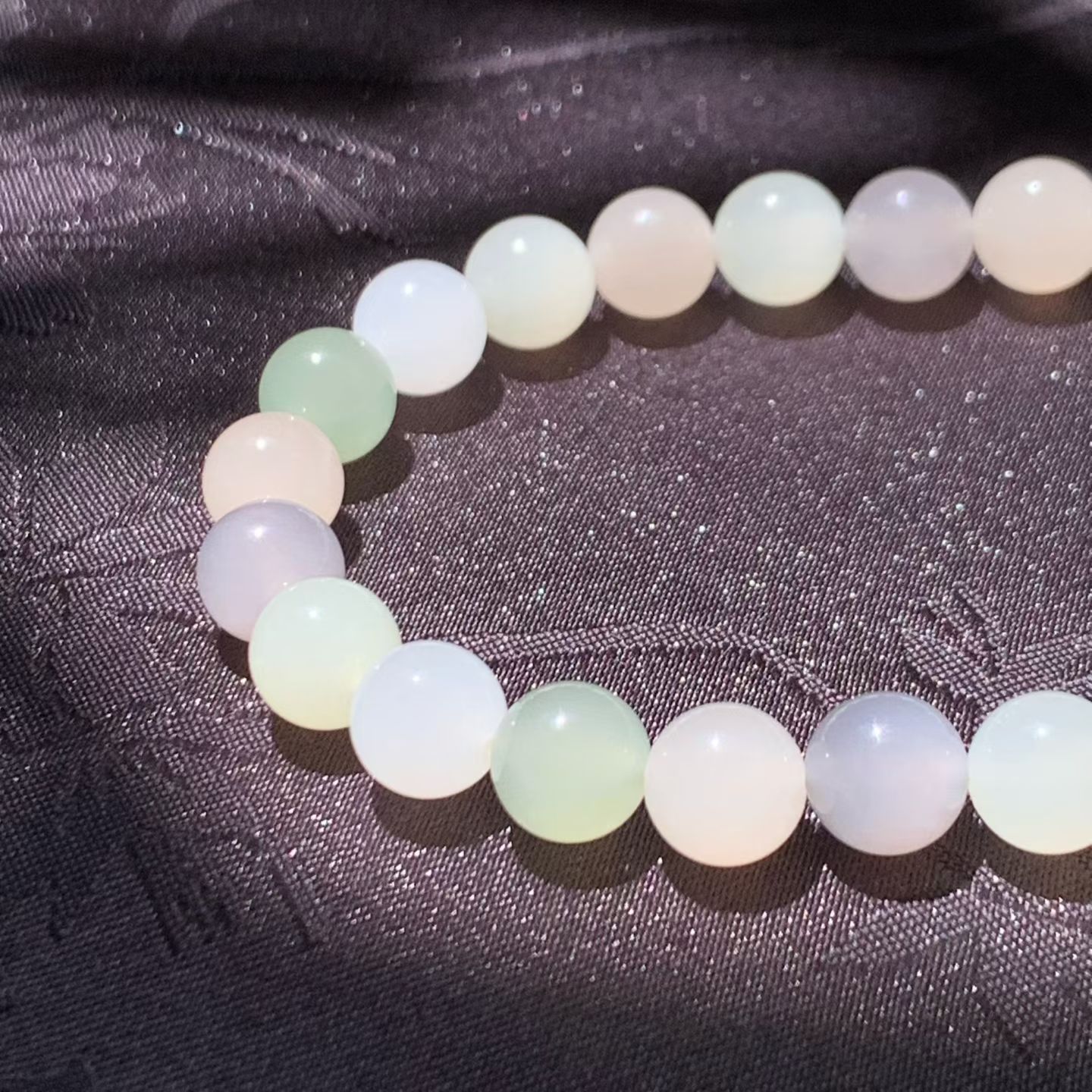 Pastel Multicolor Qinghai Nephrite Jade Bracelet (8mm) view 1