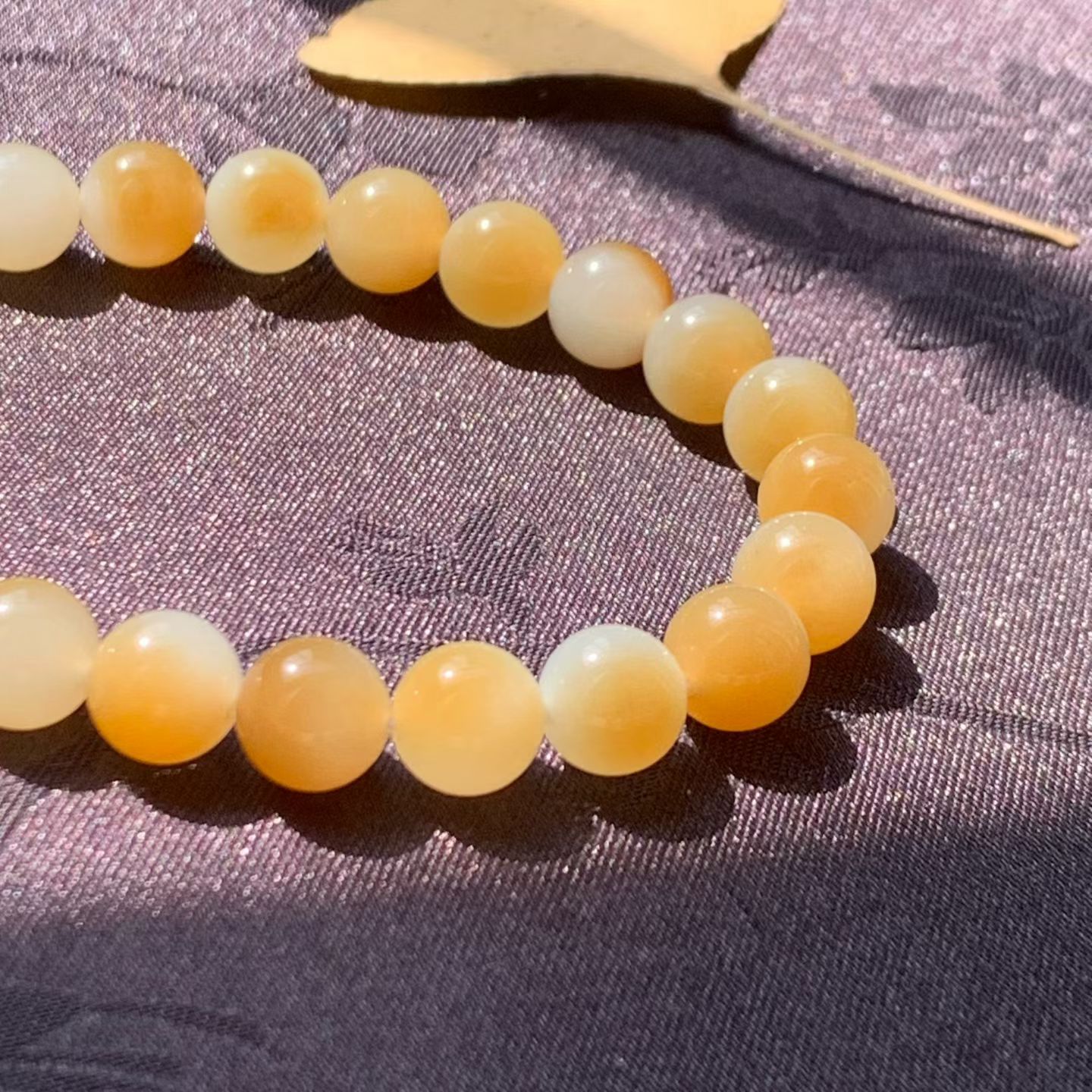 Tang Bai Nephrite Jade "Treasure Basin" Bead Bracelet (10mm) view 6