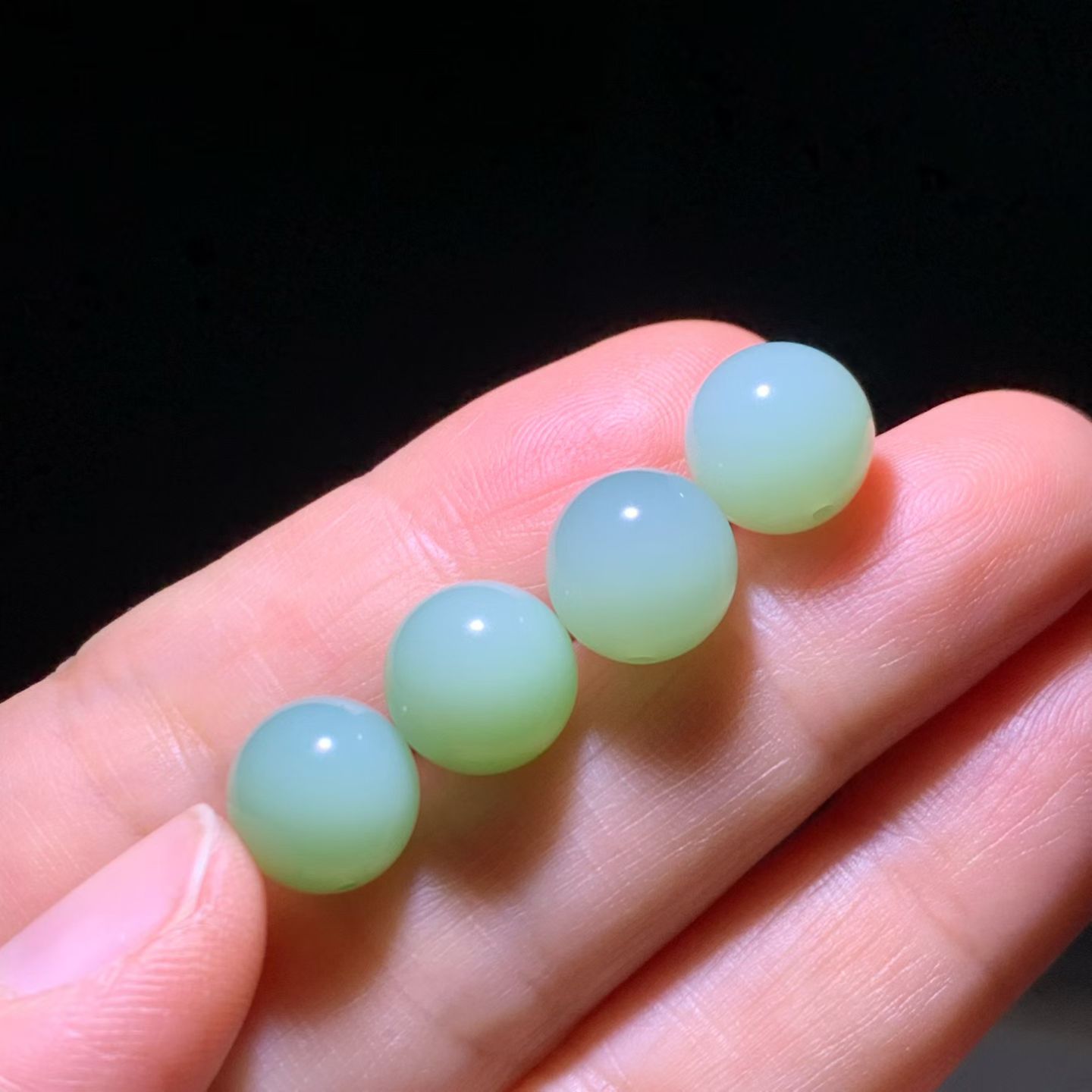 Fenqing (粉青) Nephrite Jade Journey Beads (10mm)