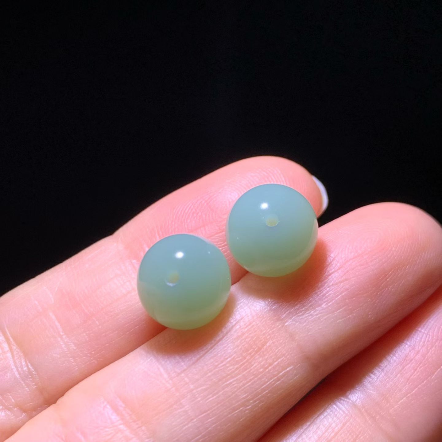 Fenqing (粉青) Nephrite Jade Journey Beads (10mm) view 2