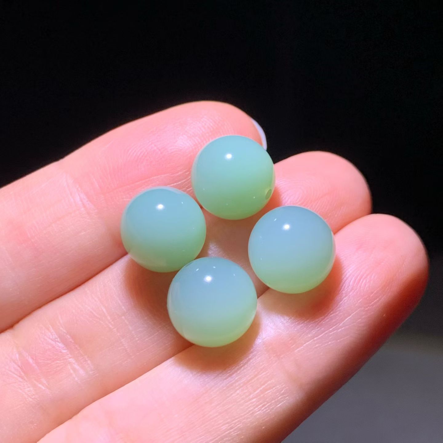 Fenqing (粉青) Nephrite Jade Journey Beads (10mm) view 6