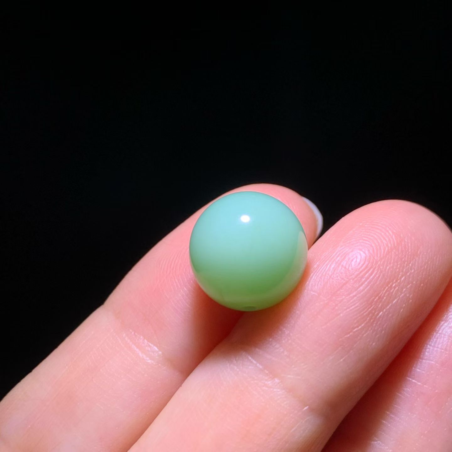 Rosy Green (粉绿) Nephrite Jade Journey Bead (12mm) view 3