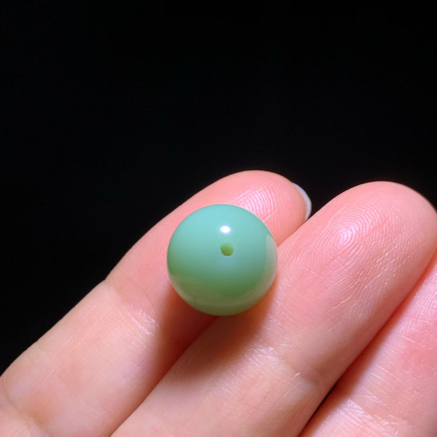 Rosy Green (粉绿) Nephrite Jade Journey Bead (12mm) view 5
