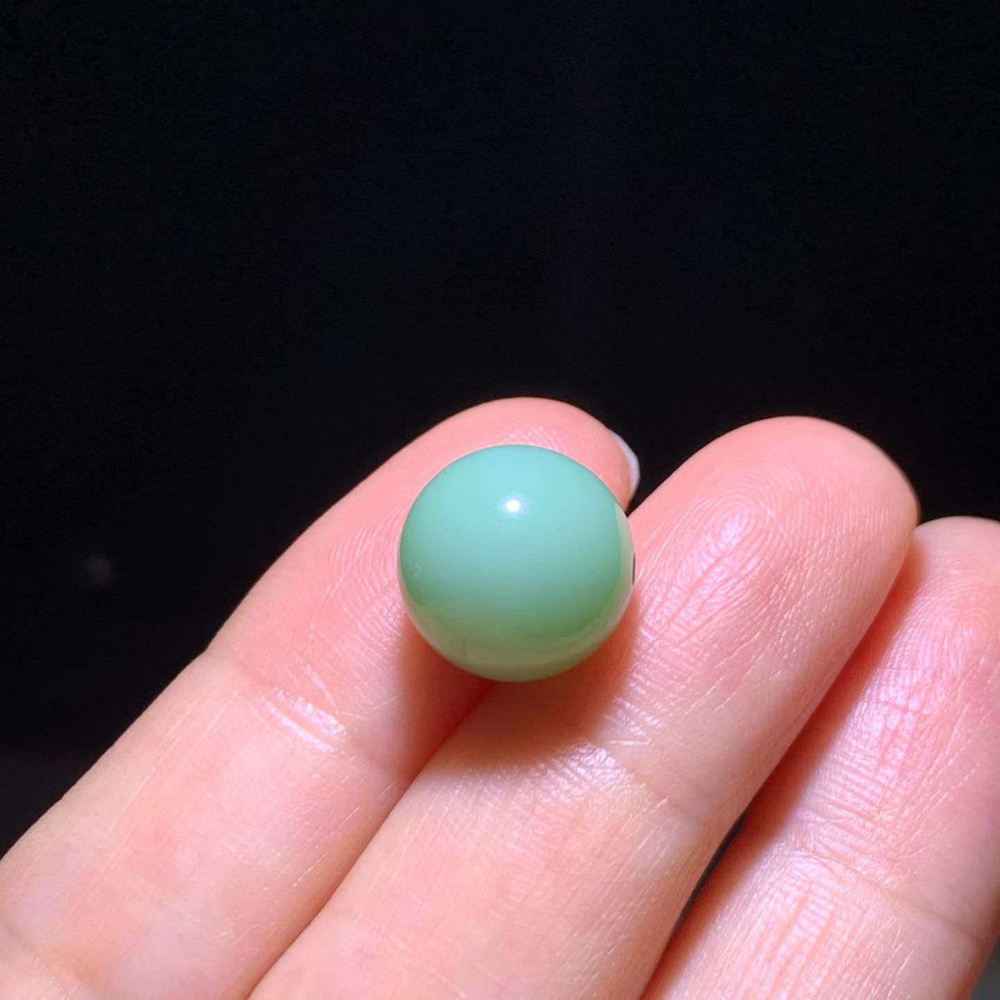 Rosy Green (粉绿) Nephrite Jade Journey Bead (12mm) view 6