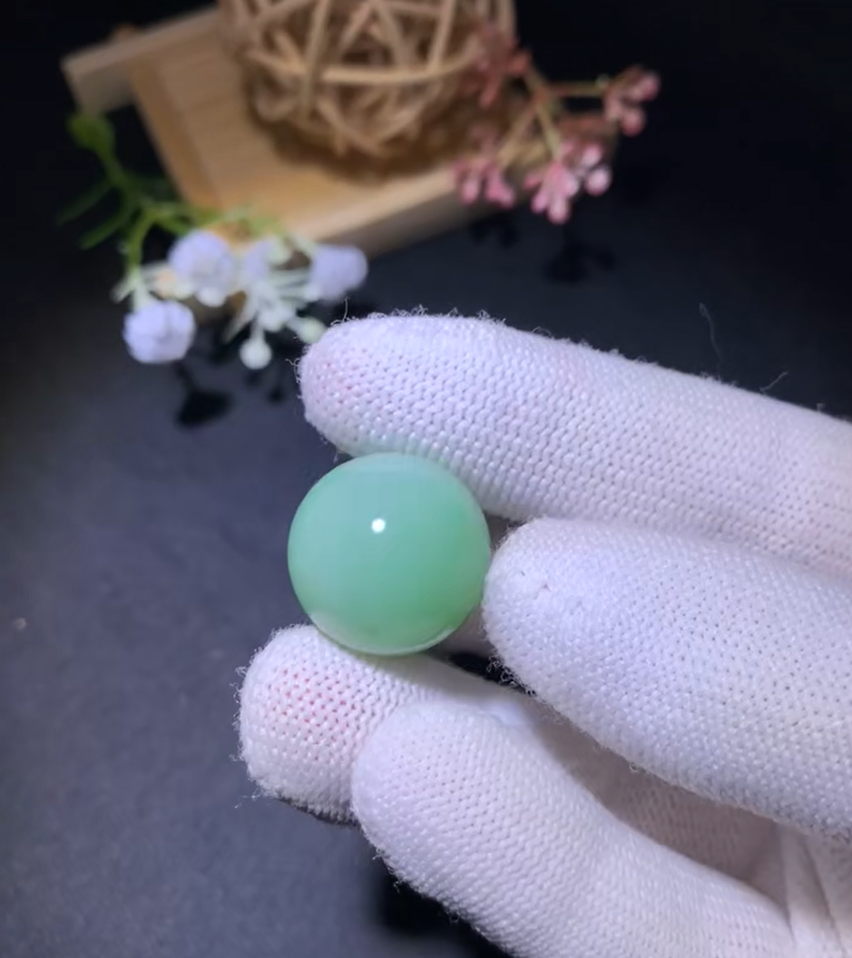 Mint Green Nephrite Jade Journey Bead (14mm) view 1
