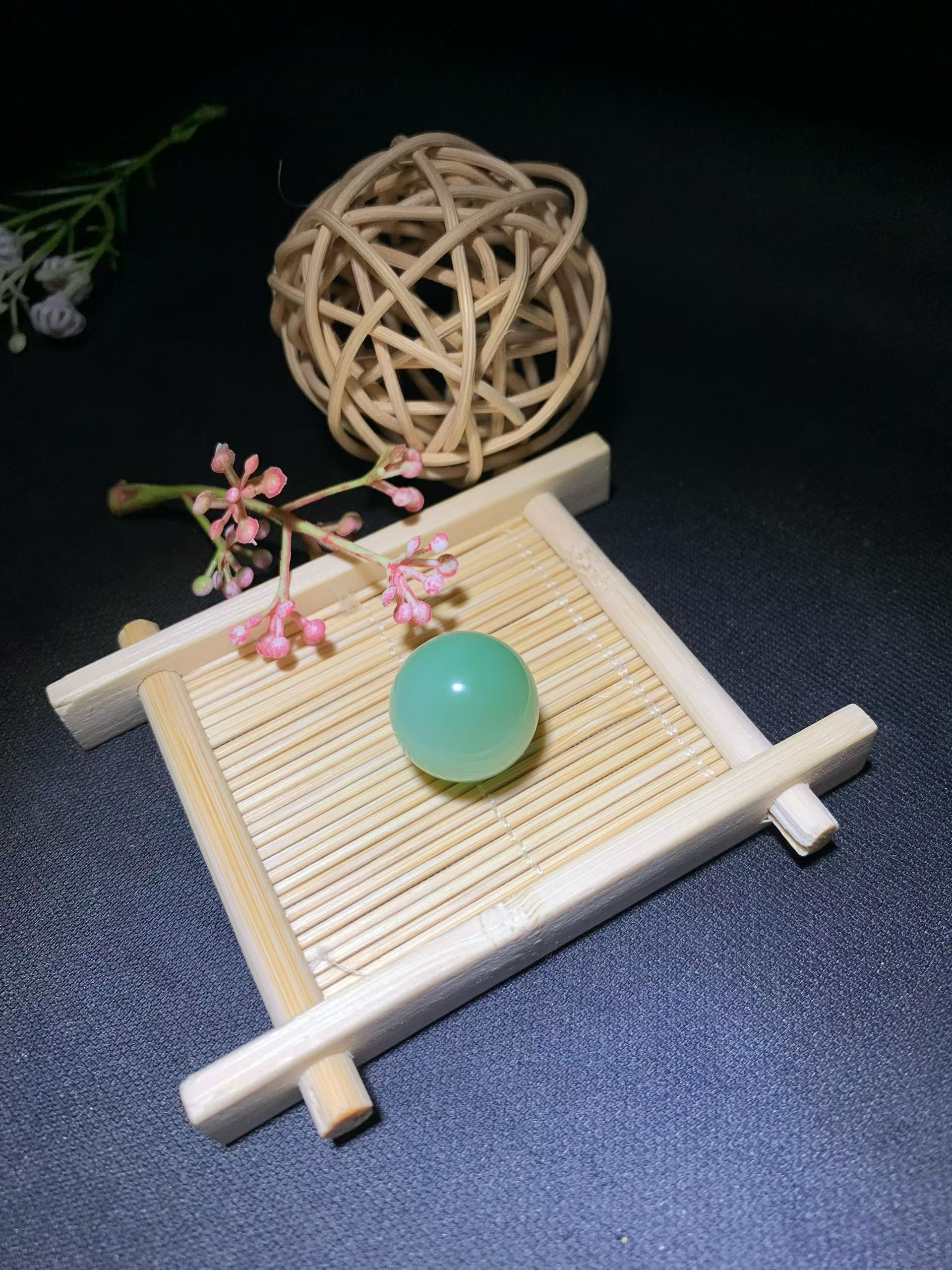 Mint Green Nephrite Jade Journey Bead (14mm) view 2