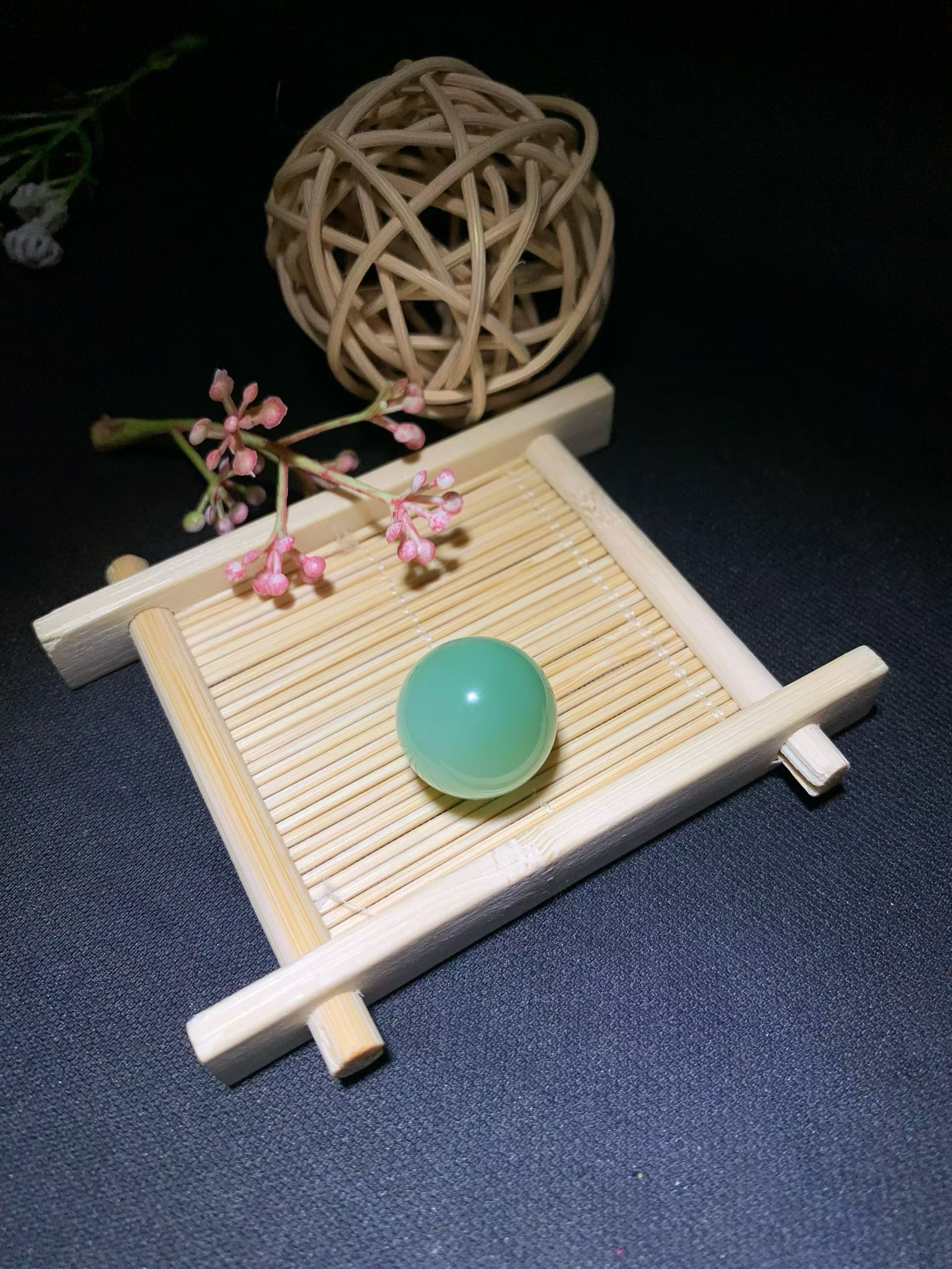 Mint Green Nephrite Jade Journey Bead (14mm) view 3