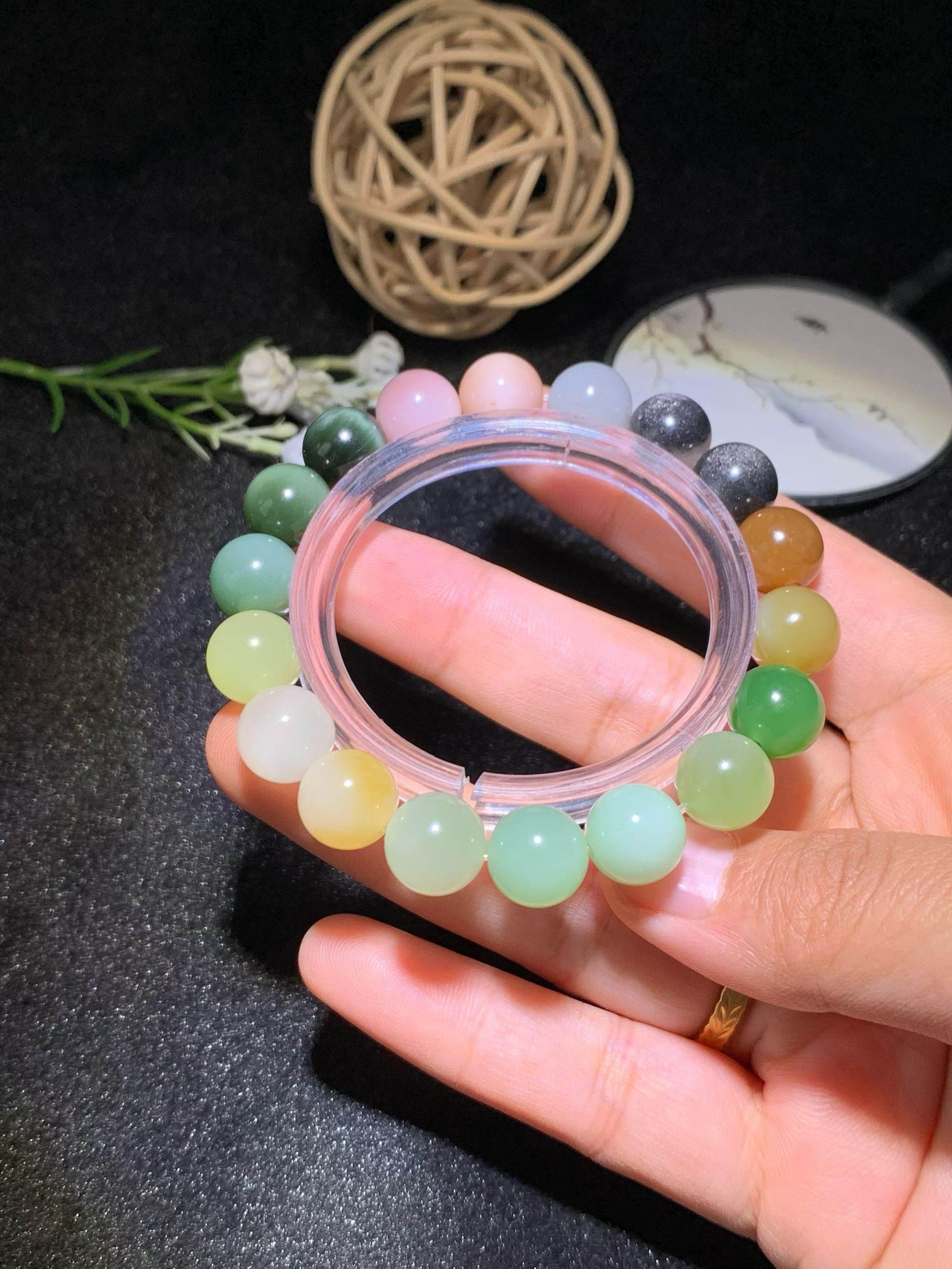 Xinjiang Nephrite Collector's Spectrum Bead Bracelet (12mm) view 5