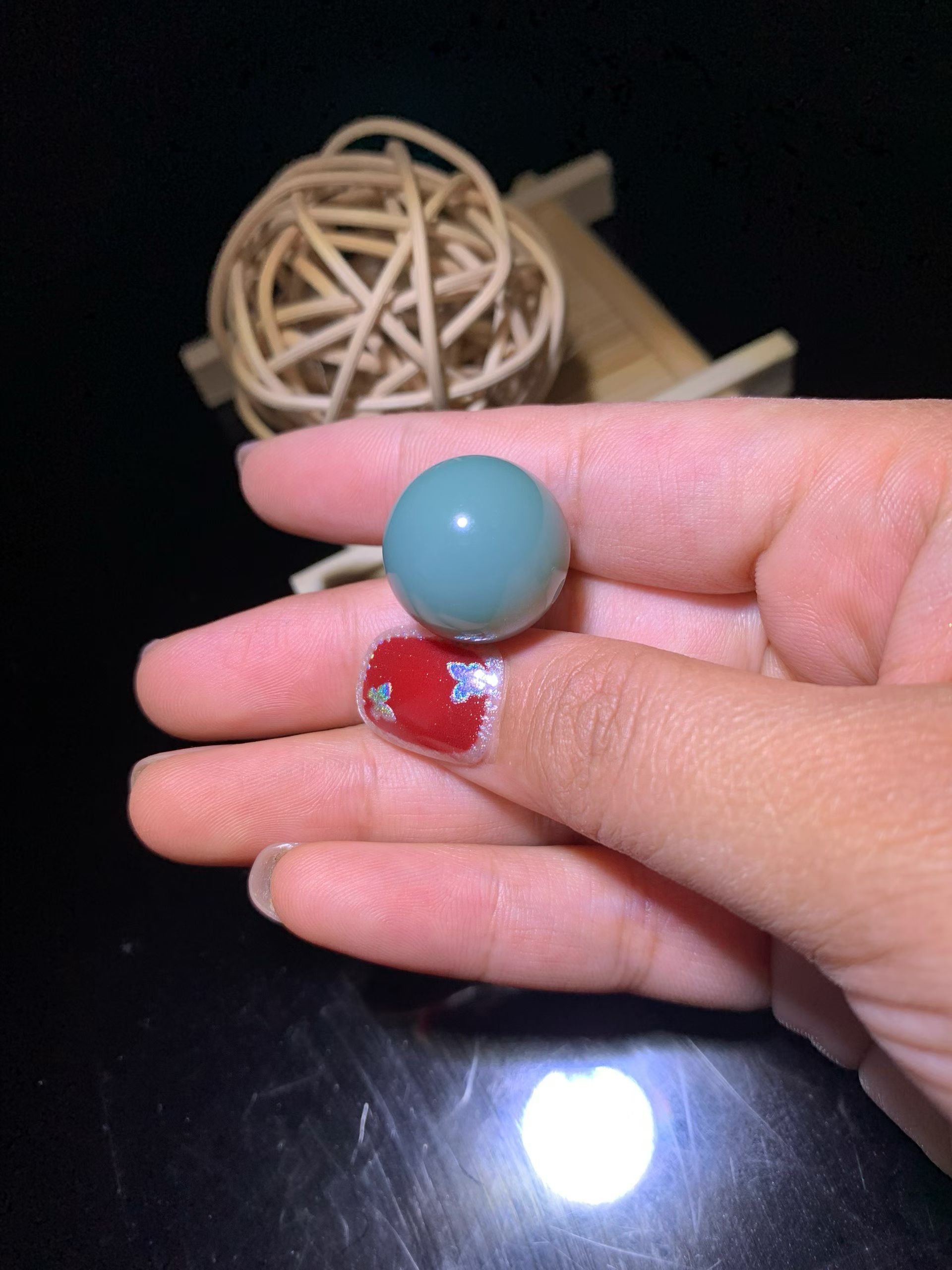 Xinjiang Shazaoqing Nephrite Collector Bead (16 mm) view 1